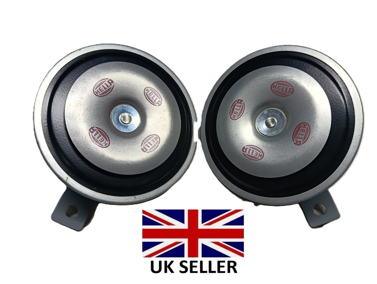 Hella 12v Enhanced Full Tone Disc Silver Horn Set 116 DB 335/400hz 