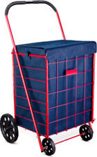 Folding Grocery Basket Cart Shopping Wheel Large Utility Laundry18"X15"X24" BAG 