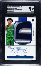 2020 National Treasures Tyrell Terry Emerald RPA Rookie Patch Auto RC /5 SGC 9