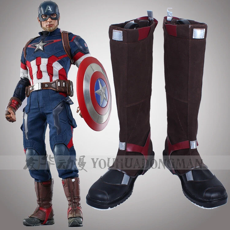 Captain America Civil War Boots Shoes Superhero Costume Boots