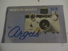 Vintage Argus C3 Camera Instruction Book Booklet Manual Pamphlet Match-Matic