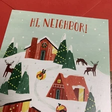 Merry Christmas Hi Neighbor At The Holiday's 5”x7” Hallmark Greeting Card