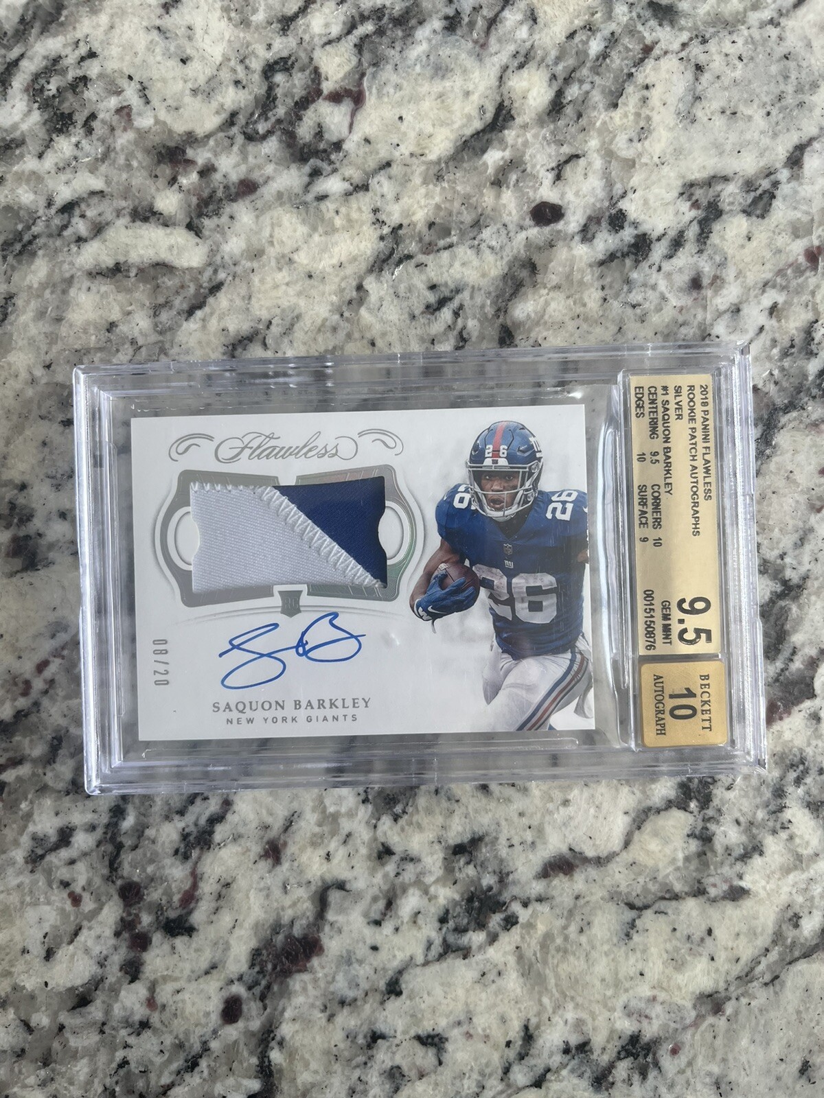Saquon Barkley Panini Flawless Rookie Dual Patch Autographs #SB Silver
