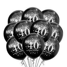 40th Happy Birthday Balloons 12" Look Whos Forty Black Theme D cor Ideas party