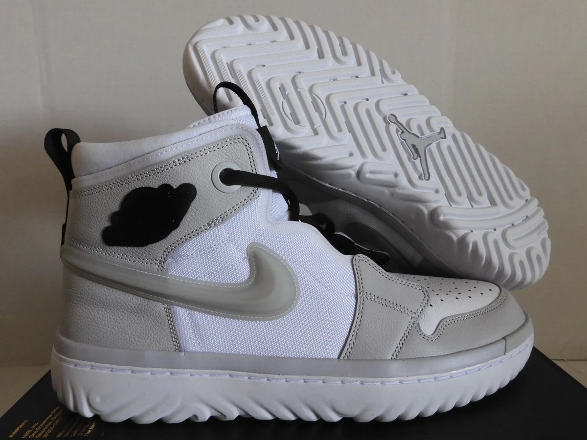 NIKE AIR JORDAN 1 HIGH REACT JORDAN 1 RETRO WHITE GREY FOG SZ 14 AR5321 100