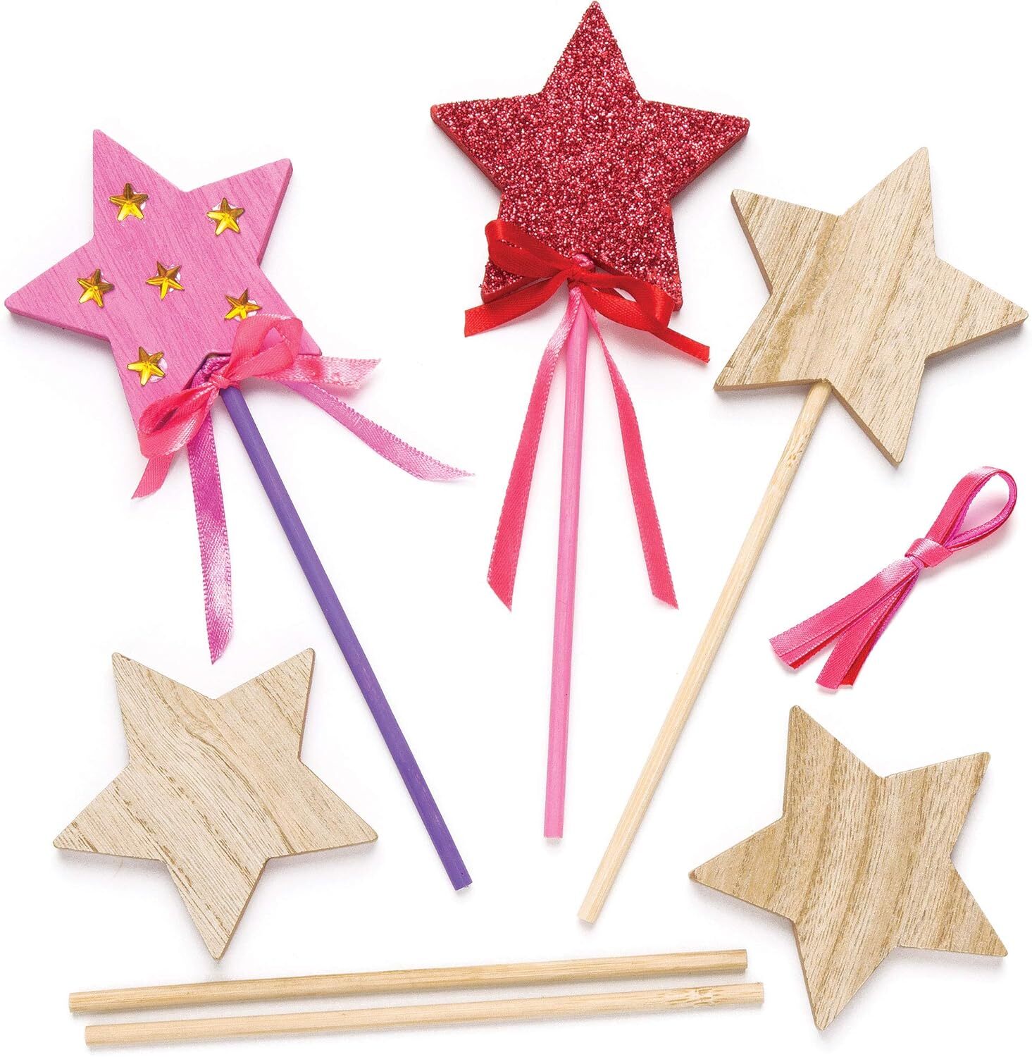 Набор для изготовления игрушечных волшебных палочек Baker Ross AR457 Star состоящий из 6 волшебных палочек для детей которые могут мастерить и 5290₽