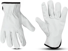 12 Pairs ,Goatskin Leather Gloves Work Safety, Drivers ,Durable Gloves (PPE)