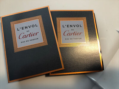 2 x Cartier L`Envol De Cartier Eau de Toilette Spray Sample for Men 1.5ml ea.