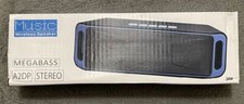 MUSIC WIRELESS SPEAKER- A2DP - MEGA BASS STEREO -USB AUX RADIO- - BLUE