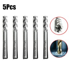 LWCUSNJ 5 PCS HSS 4 FLUTE 1/4 END MILL Cutter X 3/4 X 2-1/3 CNC BIT Tool Set