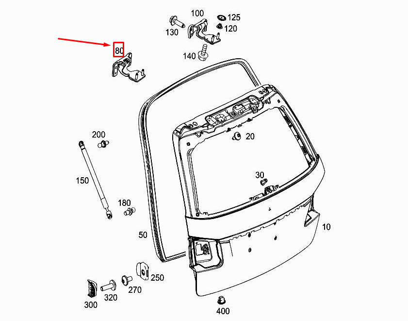 MERCEDES-BENZ E W212 Heckklappenscharnier hinten links A2127400337