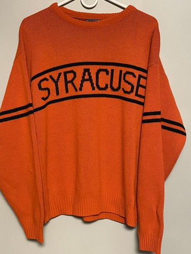 Vintage Seth Roberts Men’s Sweater Syracuse University Orange Large Made USA - Picture 12 of 17