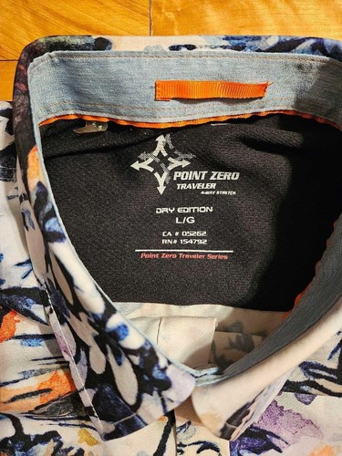 Men Point Zero casual button-down tropical Traveler Vacation Summer Resort Beach - Picture 5 of 7