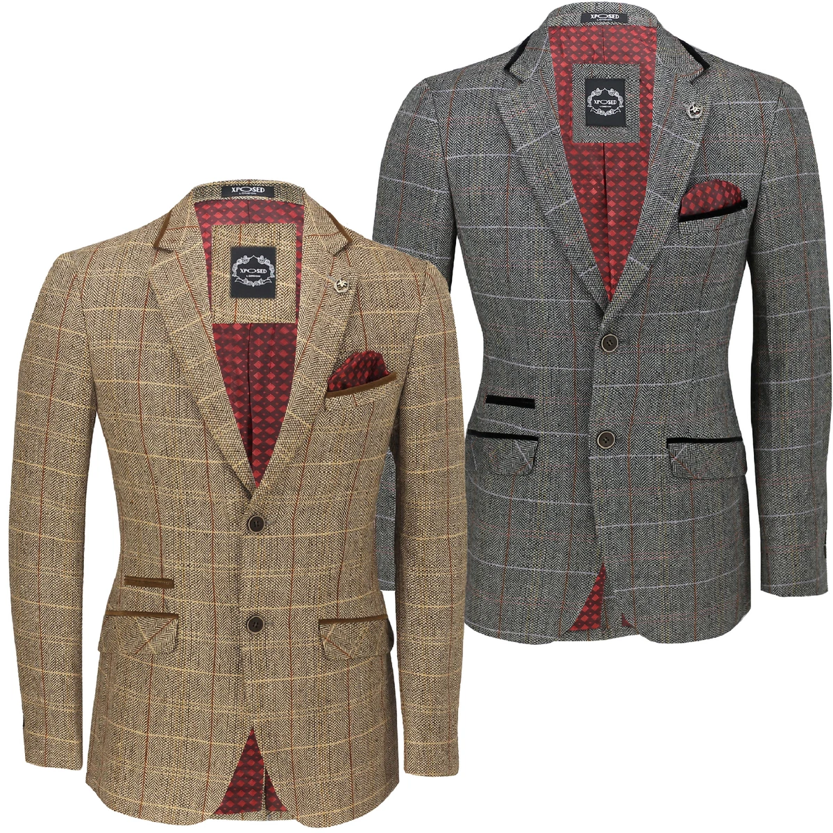 Designer tweed jacket mens sale