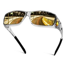 Night Driving Glasses Mens,Fit Over Sunglasses Anti Glare Polarized Night Vision