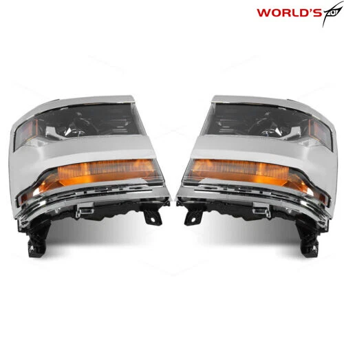 Pair Headlight For Chevy Silverado 1500 2016-2018 HID/Xenon w/ LED DRL Projector - Image 3 of 4
