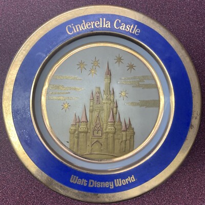 ディズニー3Dプレート シンデレラ Cinderella Castle 3D Souvenir Plate Walt Disney World Blue Gold