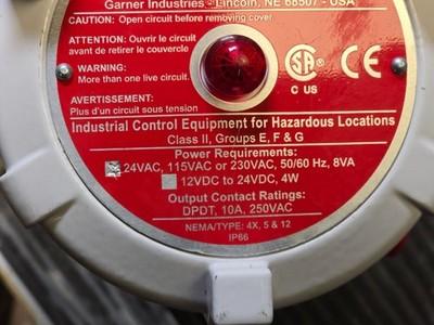 Bin Master MAXIMA+ Fail-Safe Rotary Level Indicator 24Vac, 115Vac or 230Vac