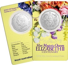 2026 50c Uncirculated Coin - HM Queen Elizabeth II Centenary of Birth