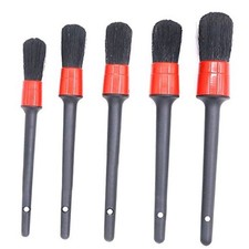 5 Pcs Premium Natural Boar Hair Detail Brush Set, Automotive Detailing
