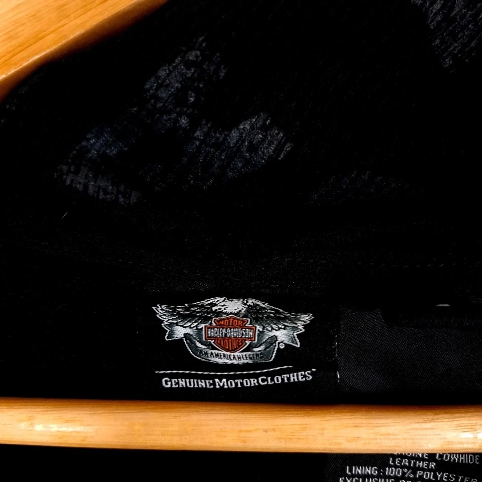 Pull homme Harley Davidson taille L zip intégral noir poches kangourou capuche - Photo 4/4