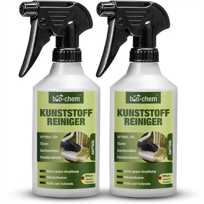 bio-chem Kunststoffreiniger 2x0,5L   Sprühflaschen für Fenster & Türrahmen