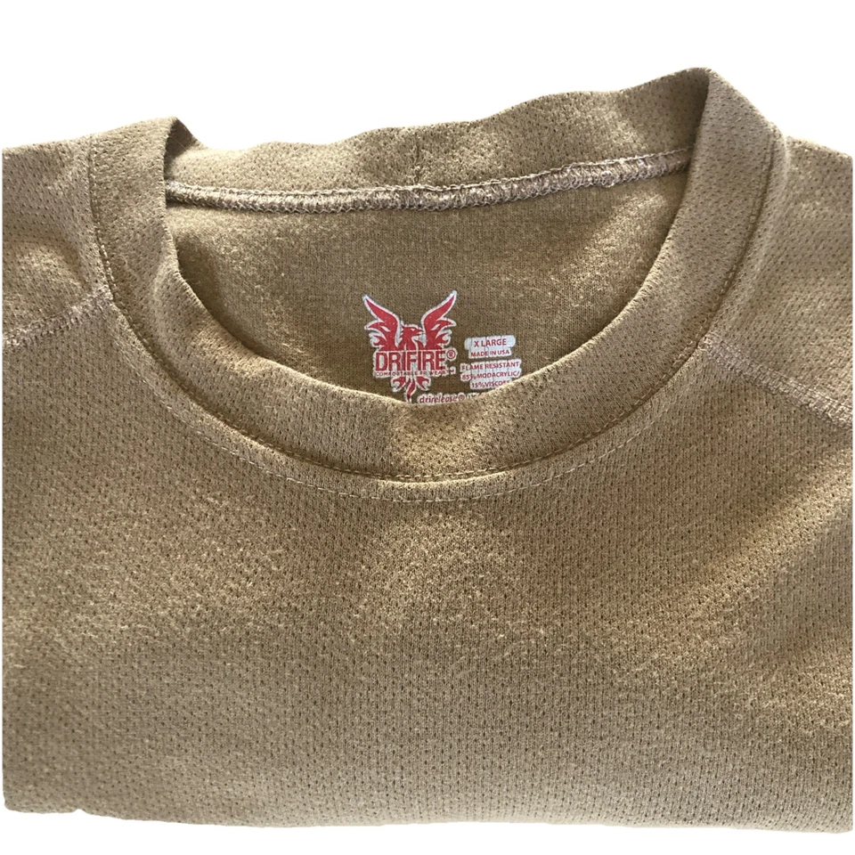 DRIFIRE Midweight Mesh Long Sleeve Fire Resistant Shirt XL DF2-240LS Coyote Brn - Image 4 of 4