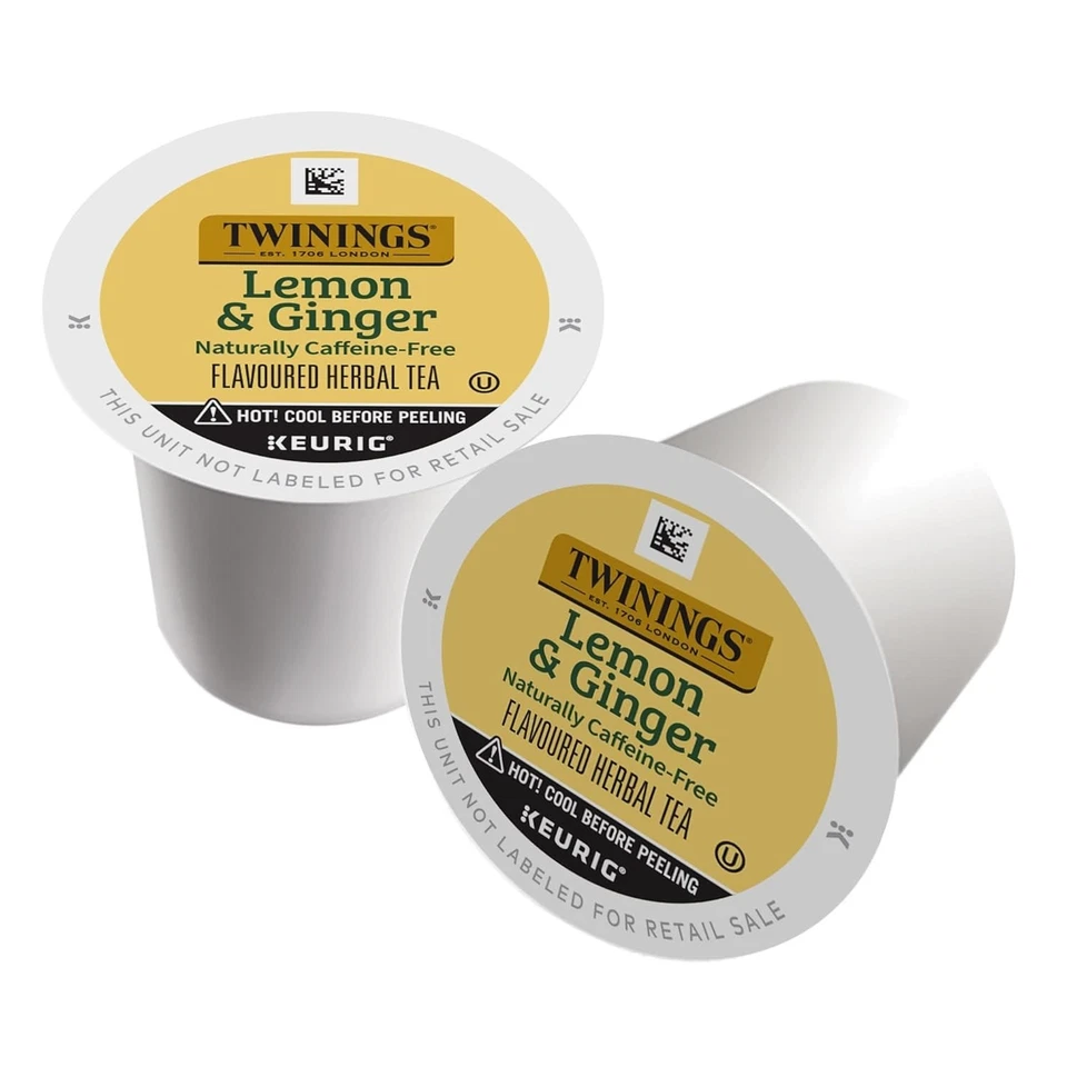 Twinings Lemon & Ginger Herbal Tea 24 to 144 Count Keurig K cups Pick Any Size - Image 3 of 4