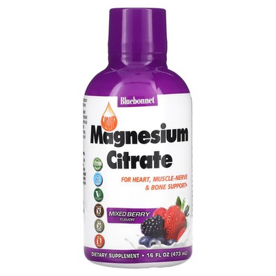 2 X Bluebonnet Nutrition, Liquid Magnesium Citrate, Mixed Berry Flav-Worldwide