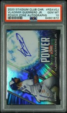 2020 Stadium Club Chrome Power Zone Auto Vladimir Guerrero JR. #01/10 PSA 10