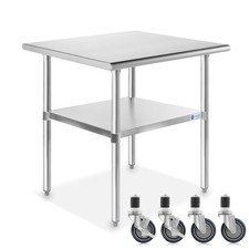 Stainless Steel 24" x 30" NSF Commercial Kitchen Work Food Prep Table w/ Casters