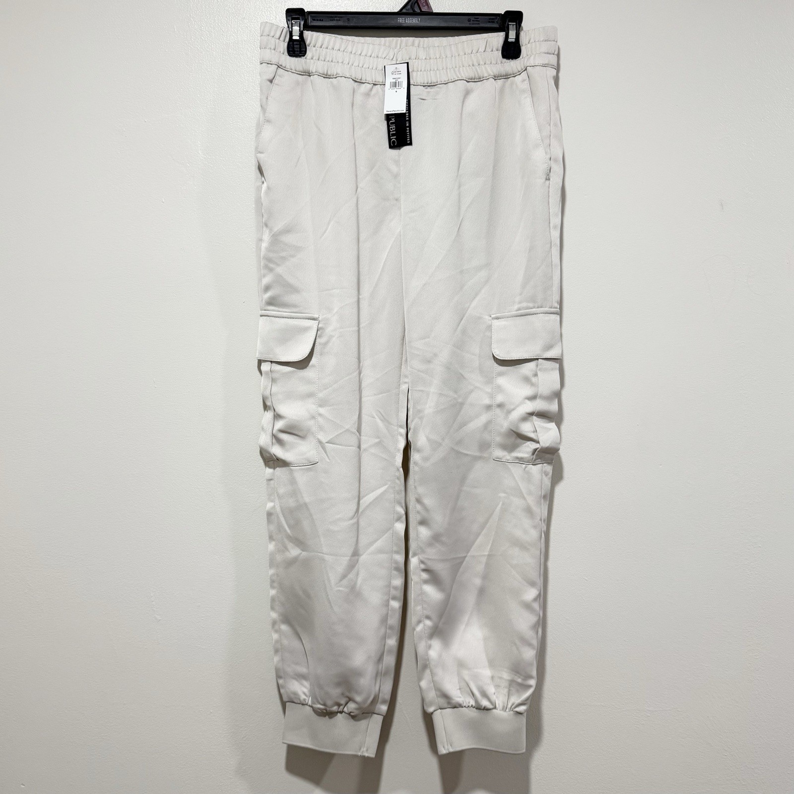 Banana Republic NWT Ivory Off White Jogger Cargo Utility Pants Women Size Small