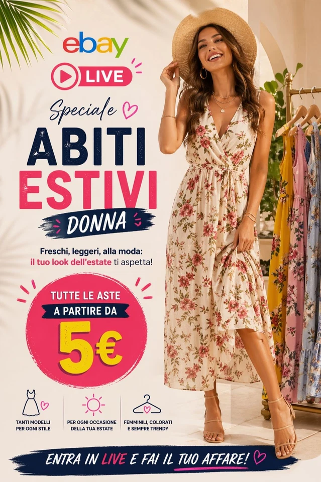 Abiti estivi donna 🌸 LIVE eBay 🔥aste da 5€ 💸 look freschi, moda estate☀️