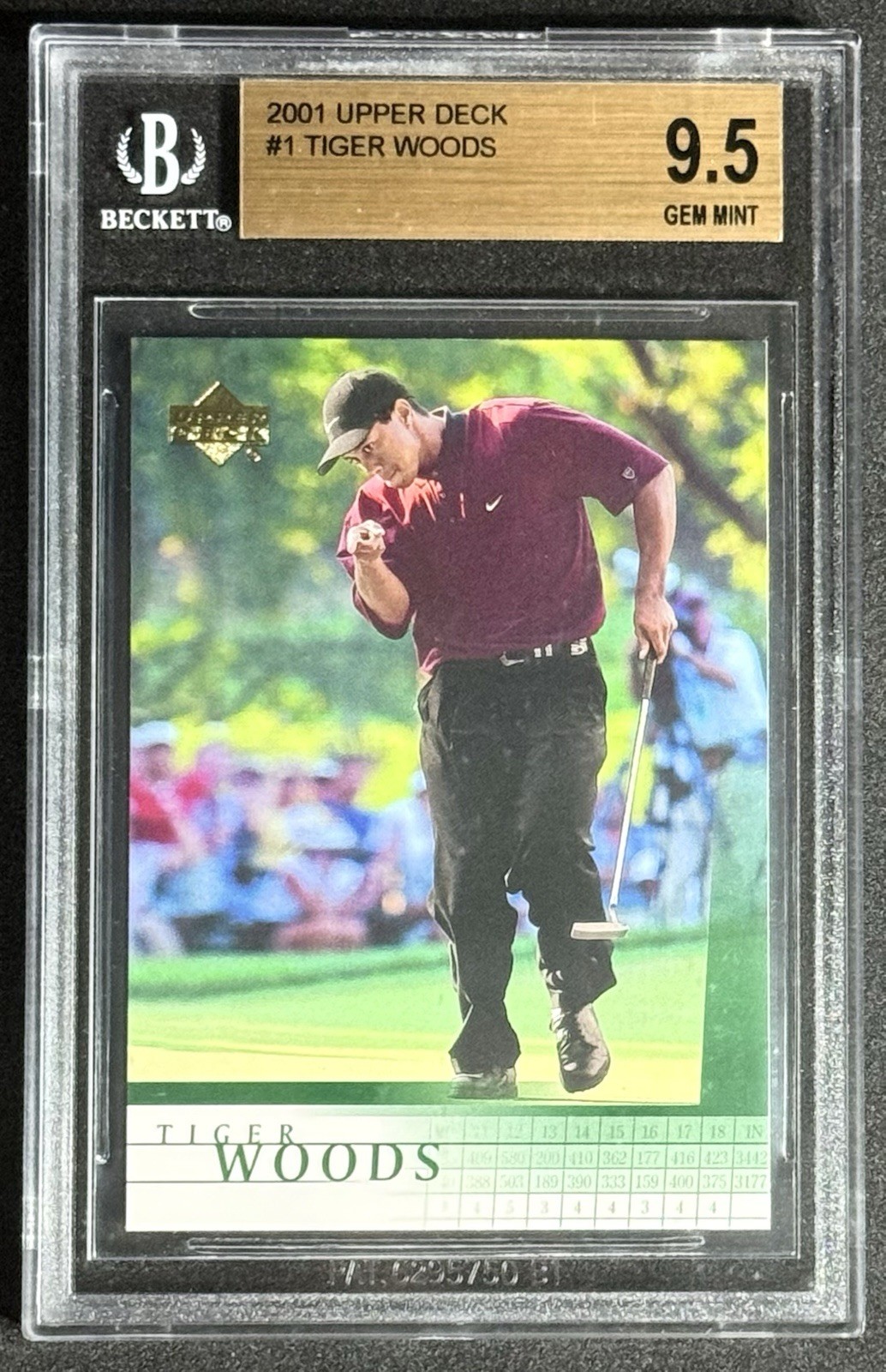 2001 Upper Deck Golf Tiger Woods #1 RC Rookie BGS 9.5 True Gem