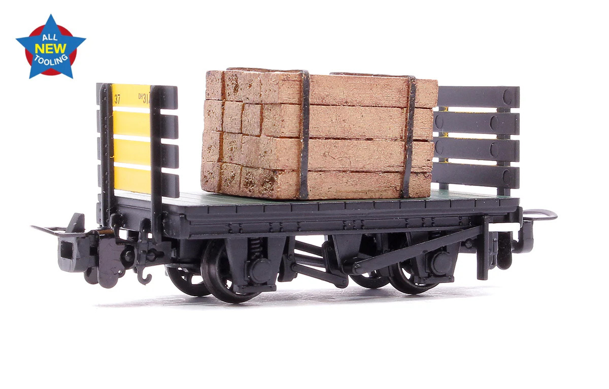 Bachmann 393-175 RNAD Flat Wagon Planked Ends RNAD Dean Hill With Sleeper Load N