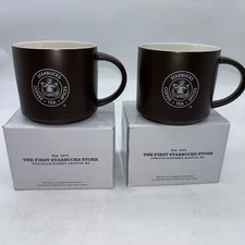 Starbucks Mug The First Starbucks Store Pike Place 2014 Brown New Old Stock (2)