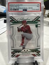 2023 Panini Flawless Zach Neto Rookie Diamond Emerald Dual Gems /5 PSA 7 POP 1