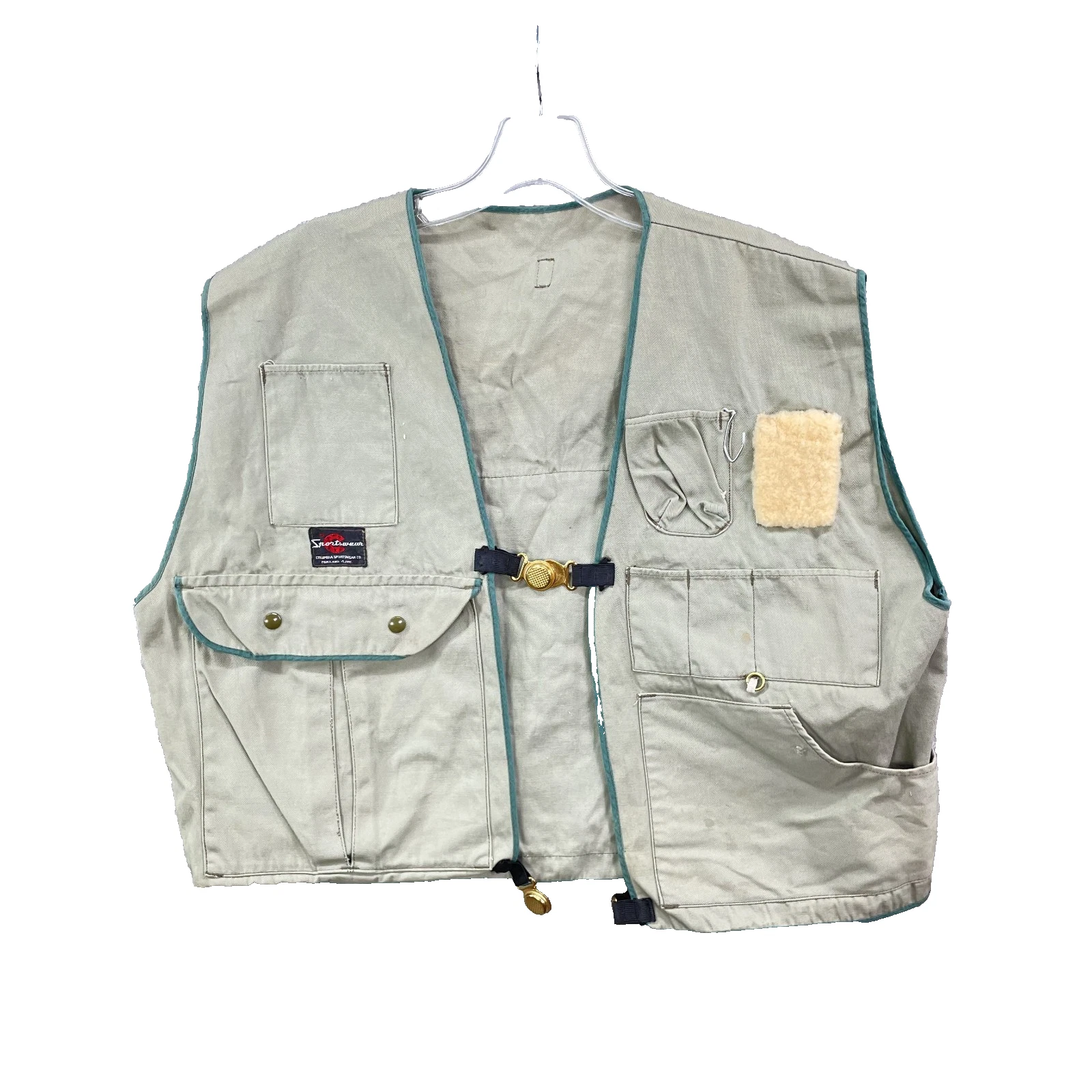 Vintage Columbia Fly Fishing Vest Men XL Cargo Safari Utility Hiking Camping 90s
