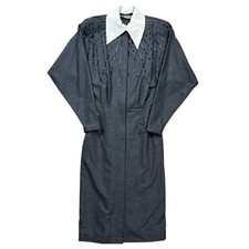 Vintage 1980s Gucci Wool Detachable Collar Dress Size 42 19"x46"