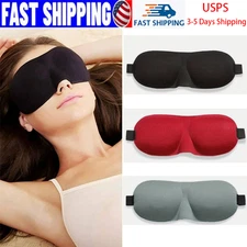 3D Travel Silk Eye Mask Sleeping Soft Padded Shade Cover Rest Relax Blindfold