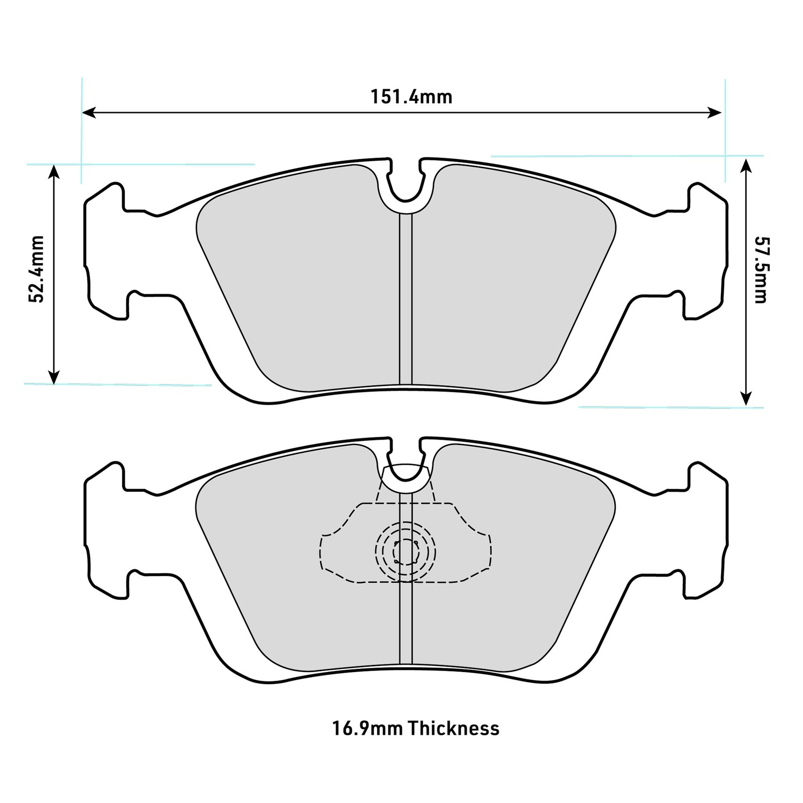 Mintex M1155 Front Brake Pads Fits BMW 3 Series (E36, E46), Z3 & Z4 (E85)