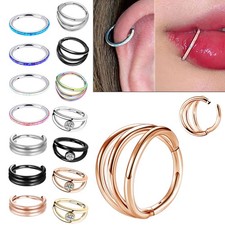 Surgical Steel Septum Clicker Piercing 16G/20G Nose Ring Earrings Cartilage Hoop