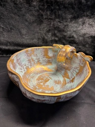 STANGL Pottery Antique Gold Art Dish Small Bowl #785 MCM