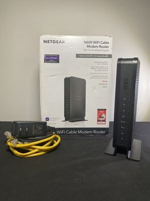 Netgear C3700v2 WiFi Cable Modem Router N600   Dual Band DOCSIS 3.0 w/ Cables