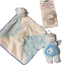 BABY GANZ BABY PLUSH BEAR -PACIFIER CLIP -LOVEY BLANKET LOT OF 3 NEW WITH TAGS