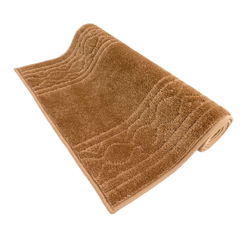 定制尺寸防滑机洗软桩摩洛哥米色长条地毯 — 第 3/4 张图片