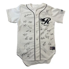 RARE SIGNED Rockford Riverhawks Victory Baseball Jersey Frontier Minors Size 36
