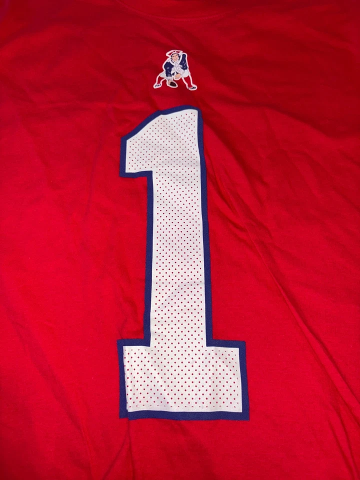 New England Patriots Nike Newton #1 Camiseta Adulto Talla XL Camiseta Roja Foto 2 de 4