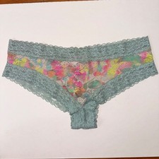 Vintage Pink Victoria's Secret Extra Low Rise Cheekster Multi Color Floral Lace