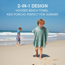 Hooded Kids Beach Towel - Soft Poncho Towel for Babies and Toddler - Lightwei...